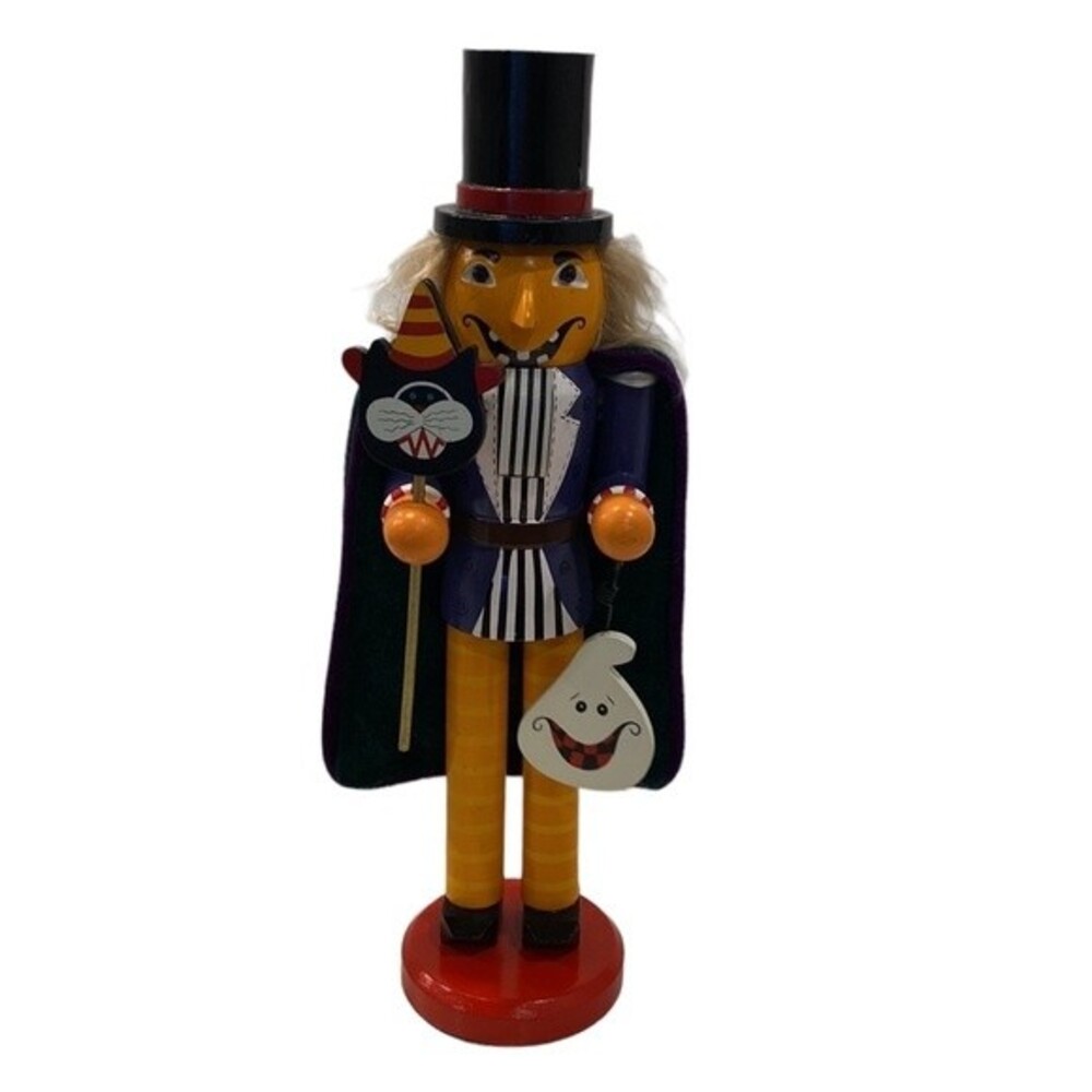 Very Rare Bombay Halloween Wooden Pumpkin 🎃 Nutcracker 15” Tall 5” Wide - Picture 13 of 16